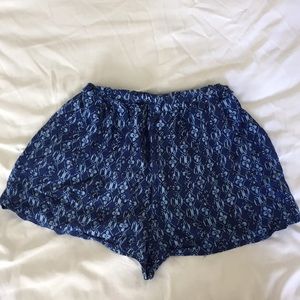 Blue patterned shorts